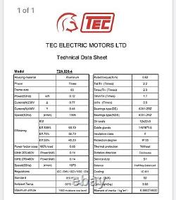 0.12kW 4 Pole 3PH Electric Motor IE2, B34 Foot & Face Mounted Frame Size 63