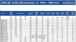 3 Phase Aluminium Electric Motor 0.25kW 0.33Hp 900rpm 71 Frame 6 Pole IE1 B34