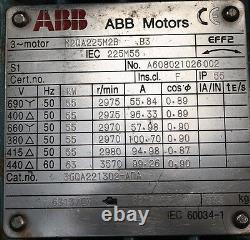 ABB 55kW (75HP) 2980RPM 2-Pole Electric Motor B3 Foot 225 Frame 3-Phase 415v