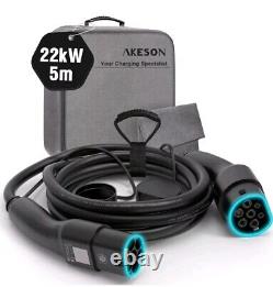 AKESON Type 2 Charging Cable for Electric Cars 22kW, 5M, Three-Phase, 32A