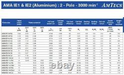AMTEC Electric Motor 3 Phase Aluminum 11kW 2 Pole 2919rpm 132 Frame B35 Mount