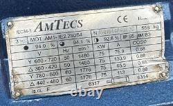 AmTecs 75kW (100HP) 1480RPM 4-Pole AC Electric Motor 280S Frame B3 75mm Shaft