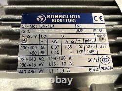 BONFIGLIOLI 3-Phase Electric Motor Gearbox 0.37kW Worm Gear Reducer 68RPM MVF44