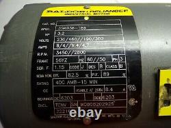 Baldor 3.2 HP Ac Electric Motor 230/460//190/380v 3450/2800 RPM 56yz Frame 3ø