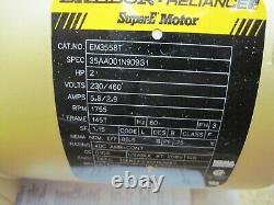 Baldor Reliance Super E Electric Motor EM3558T 2 HP, 1755 RPM, 230/460V FR 145T