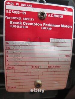 Brook Crompton Parkinson Motors 3 Phase Electric Motor. England. USED