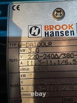 Brook Hansen electric motor w-DA100LR used 3 phase 3kw 2 available