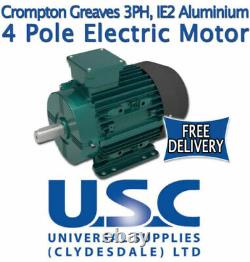 Crompton Greaves 4 Pole 1400 RPM 3 Phase Electric Motor Aluminium Foot Mount IE2