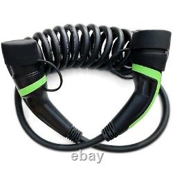 Electric Vehicle EV Charging Cable COILED 32a 6M Three Phase Type 2 IP55 Lead