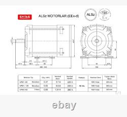 Explosion Proof 0.55kW 3-Phase AC Electric Motor 1430RPM ATEX Rated