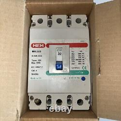 MEM 32 AMP 25kA TRIPLE POLE TP 3P THREE PHASE 32A MCCB MFL323 VAT INCLUDED