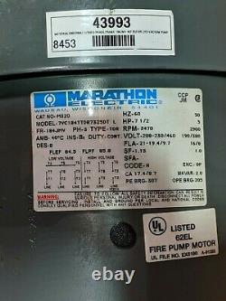 Marathon Electric M320 UL Fire Pump Motor 7VC184TTDR7325DT L / 7.5 HP 3PH 184JMV