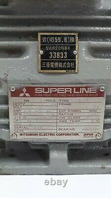 Mitsubishi Superline 3-Phase 200v FLAME PROOF Electric Motor 0.4kW 2790RPM 2Pole