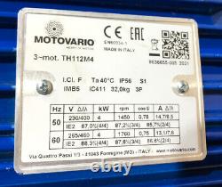 Motovario 3-Phase 4kW AC Electric Motor 1450RPM 4-Pole 112 Frame B5 Flange