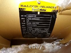 New Baldor 5 HP Ac Electric Motor 182tc Frame 208-230/460 Vac 3450 RPM Opsb