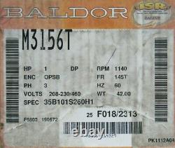 New Baldor M3156t Electric Motor 35b101s260h1 1hp 208-230/460v RPM 1140 7/8
