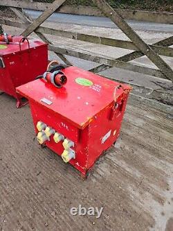 Red 10 KVA 3 Three phase 400 110 volt Electrical Site Transformer £150+vat TR8