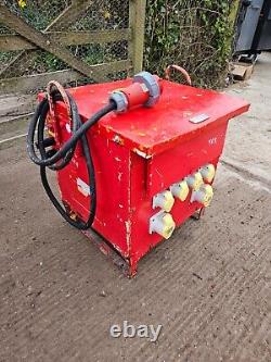 Red 10 KVA 3 Three phase 400 110 volt Electrical Site Transformer £150+vat TR8