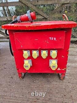 Red 10 KVA 3 Three phase 400 110 volt Electrical Site Transformer £150+vat TR8