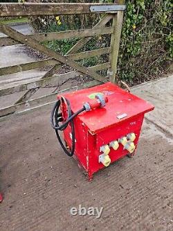 Red 10 KVA 3 Three phase 400 110 volt Electrical Site Transformer £150+vat TR8