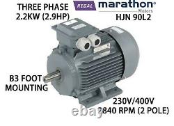 Regal Beloit Marathon 2.2kw (2.9hp) Three Phase Electric Motor Ac 240v/400v