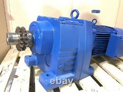 SEW-Eurodrive 5.5kW 3-Phase Electric Motor Brake Gearbox Straight Drive 48RPM