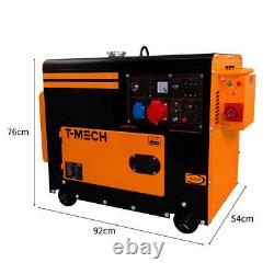 Silent Diesel Generator Three Phase ATS 6.5kVA 6500W 13HP 230V \ 400V Electric