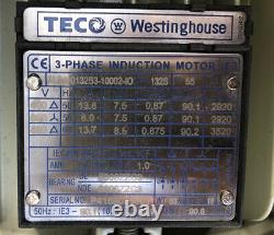 TECO 7.5kW (10HP) AC Electric Motor 2920RPM 2-Pole B3 Foot 132S Frame IE3