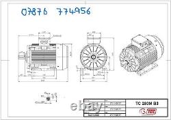 TEC 90kW 3 Phase Electric Motor, 4 Pole, 400/690V, 50Hz, 90.043TECCB3-IE2