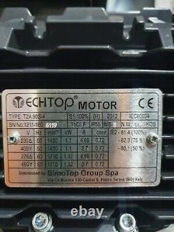 TechTop T2A 90S-4 3ph Electric Motor 1.1kw 1430rpm / 1.32kw 1710rpm VFD NEW