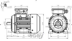 Three Phase 400v Electric Motor, 0.75KW, D80 Frame, 4 pole 1500rpm IE2