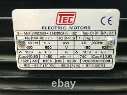 Unused TEC ELECTRIC MOTOR 5.5Kw 4 Pole 3 Phase 5.53TECA-B3-IE2 MS2132S-4
